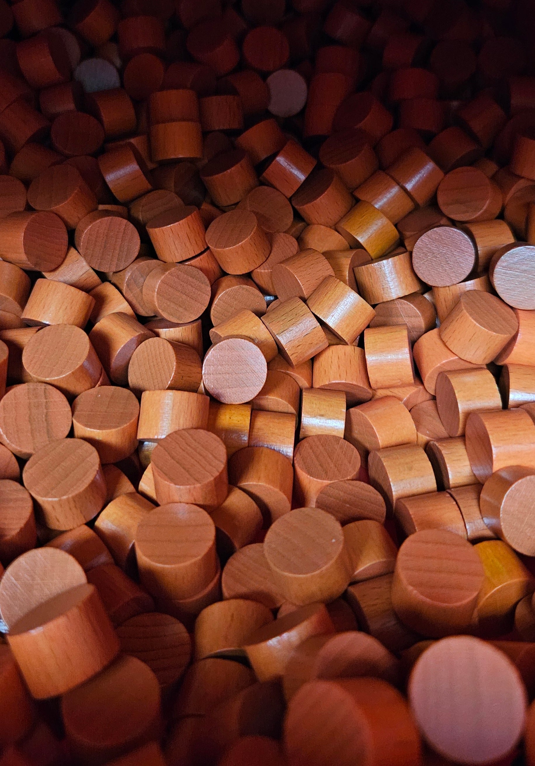 Holzzylinder 14x10 mm - Hellbraun-orange