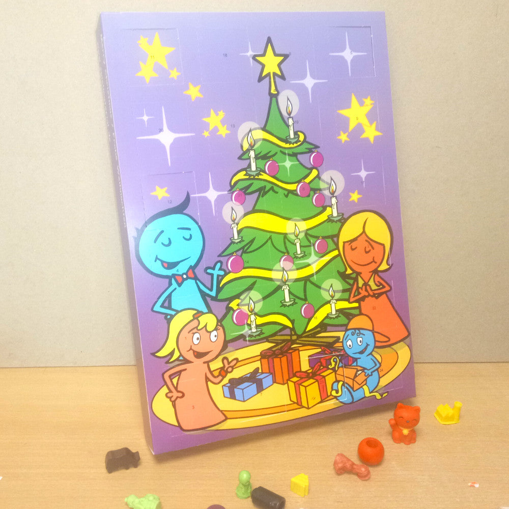 Advent calendar with game components