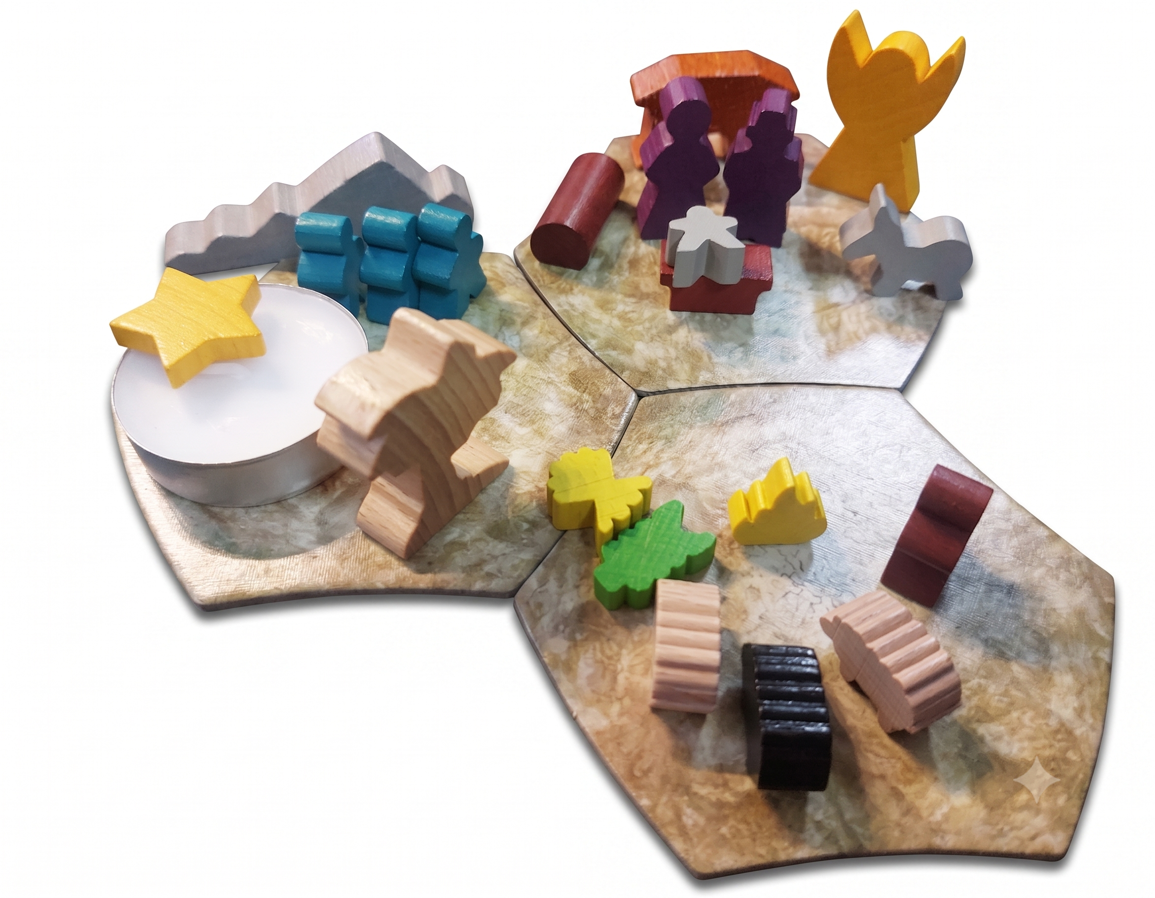 Krippe mit Meeples - Metalldose