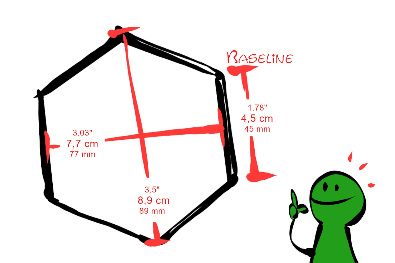 Blanko Hexagon 45 mm (Siedler Größe)