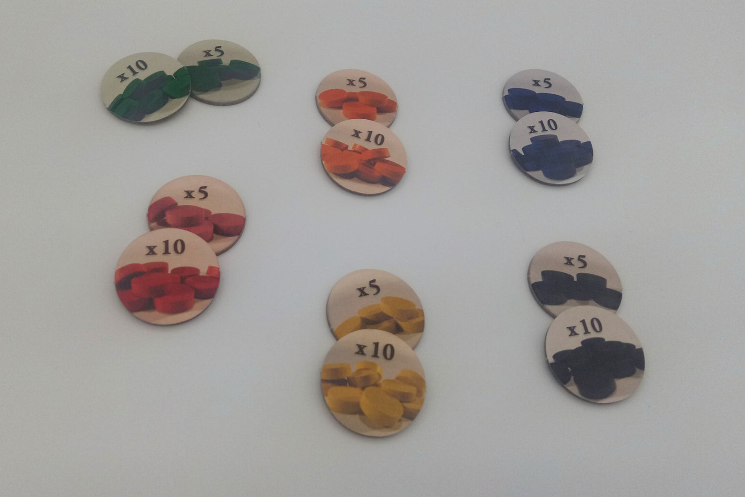 Counter - Vervielfältiger, Wertungsmarker mit Aufdruck (x5, x10)