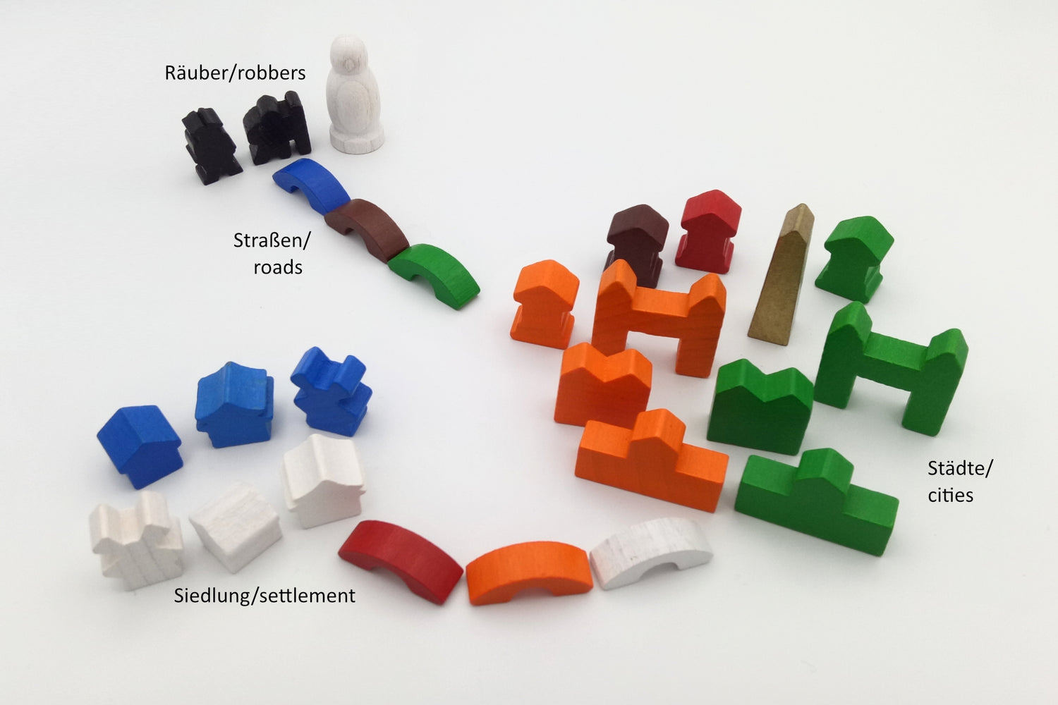 Siedler - kompletter Satz für Grundversion (Alternativsteine)