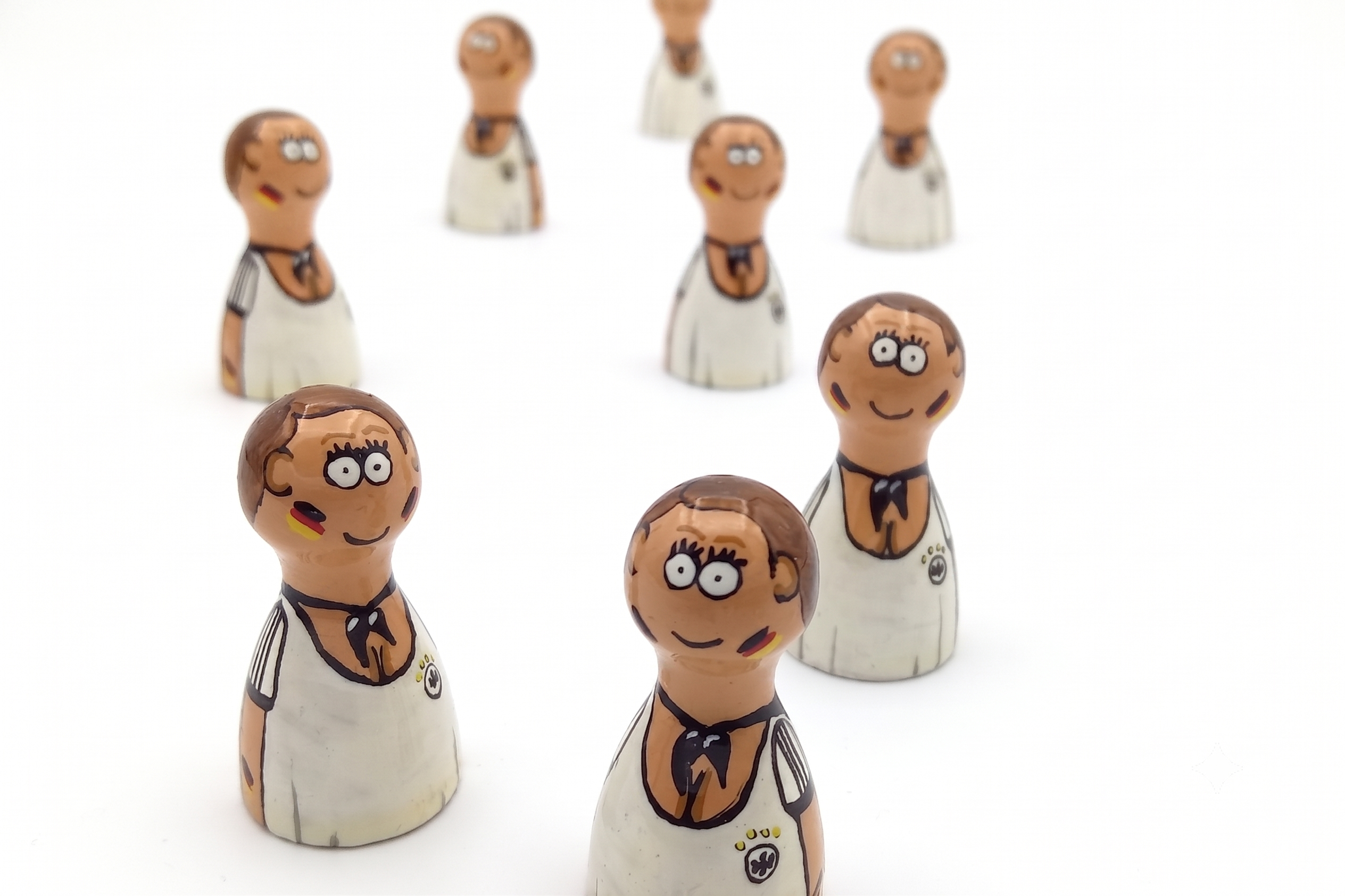 Handpainted pawns - Soccer fan woman