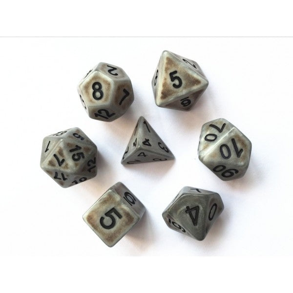 Silver Ancient dice set