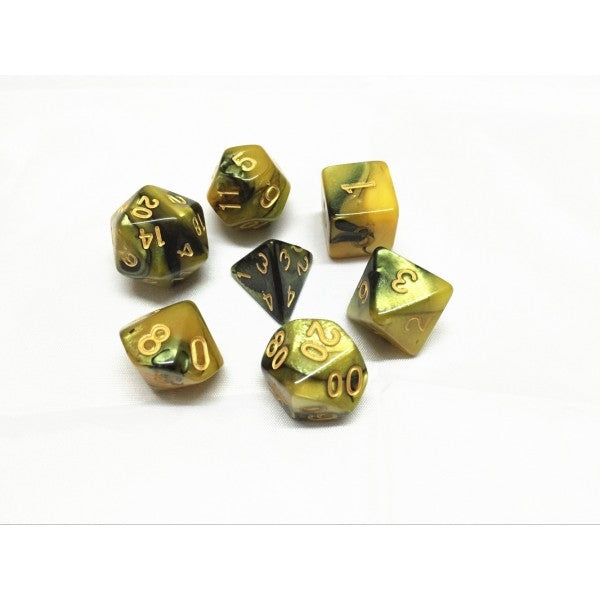 (Black+yellow) blend color dice set