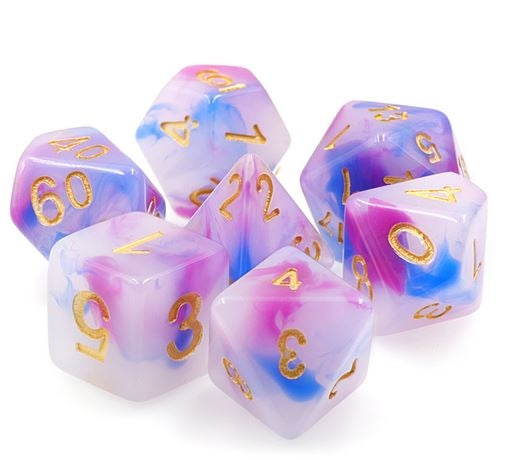 Würfelset (Dark blue+purple) Jade dice set