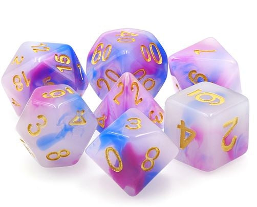 Würfelset (Dark blue+purple) Jade dice set