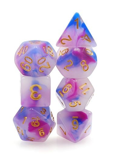 Würfelset (Dark blue+purple) Jade dice set