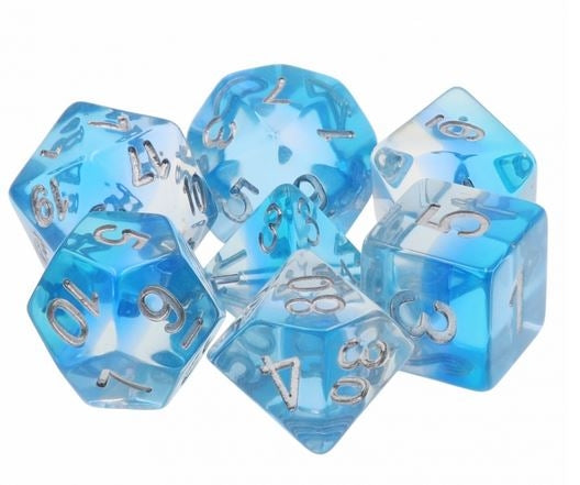 Würfelset Transparent Blue Gradients dice