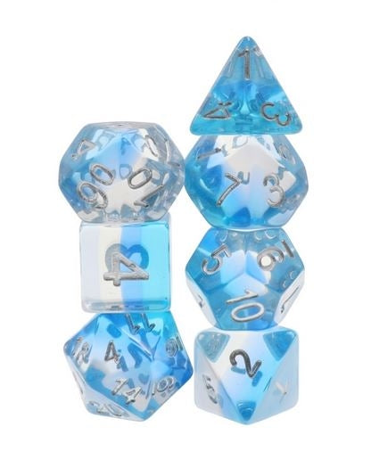 Würfelset Transparent Blue Gradients dice