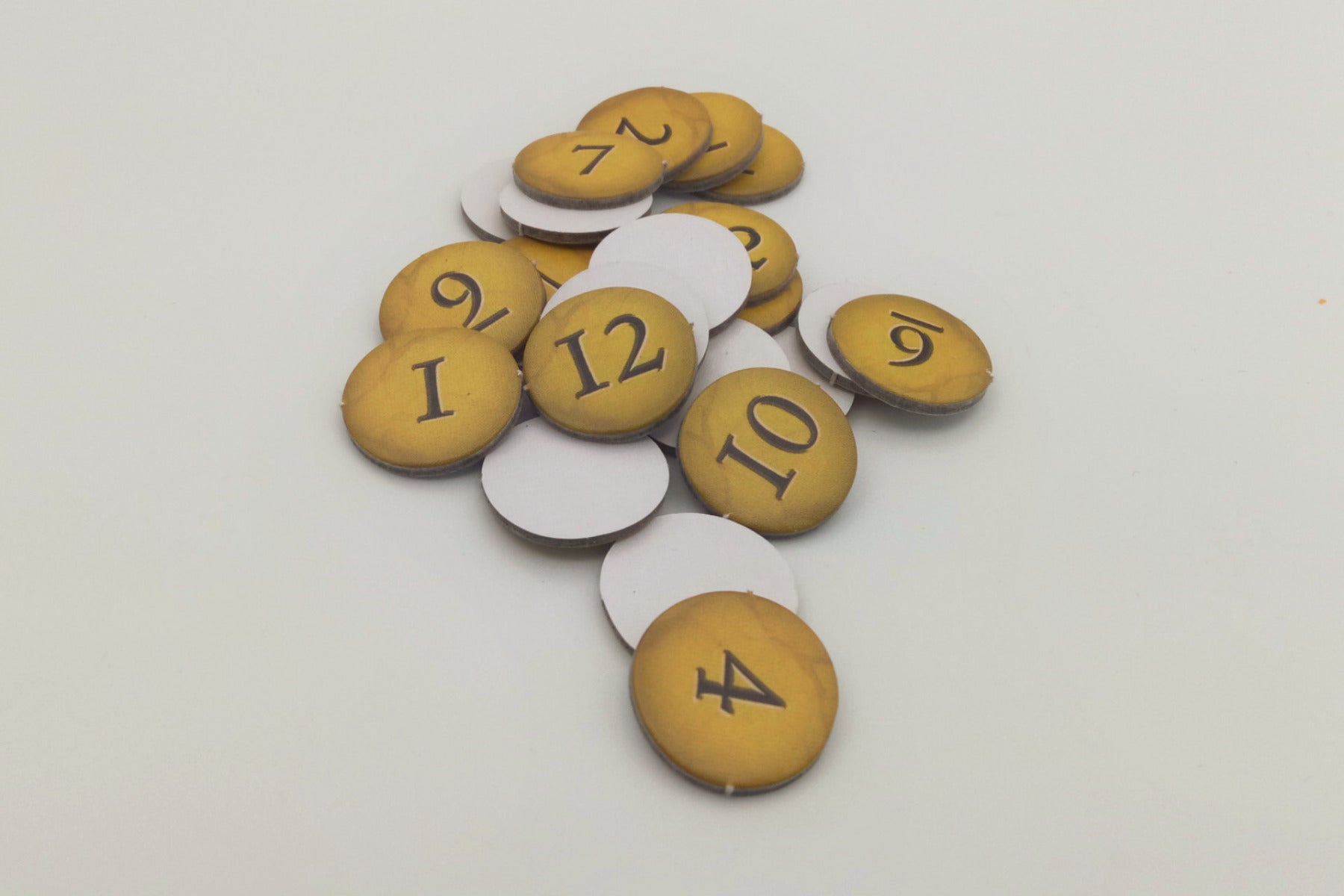 Individual cardboard tokens below 2,000 pcs