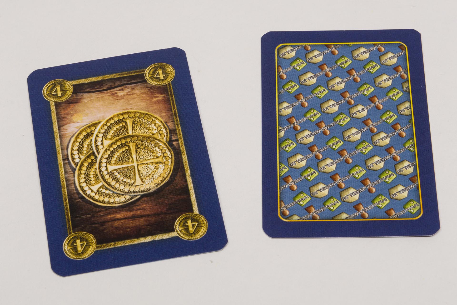 Small cards with coin imprint