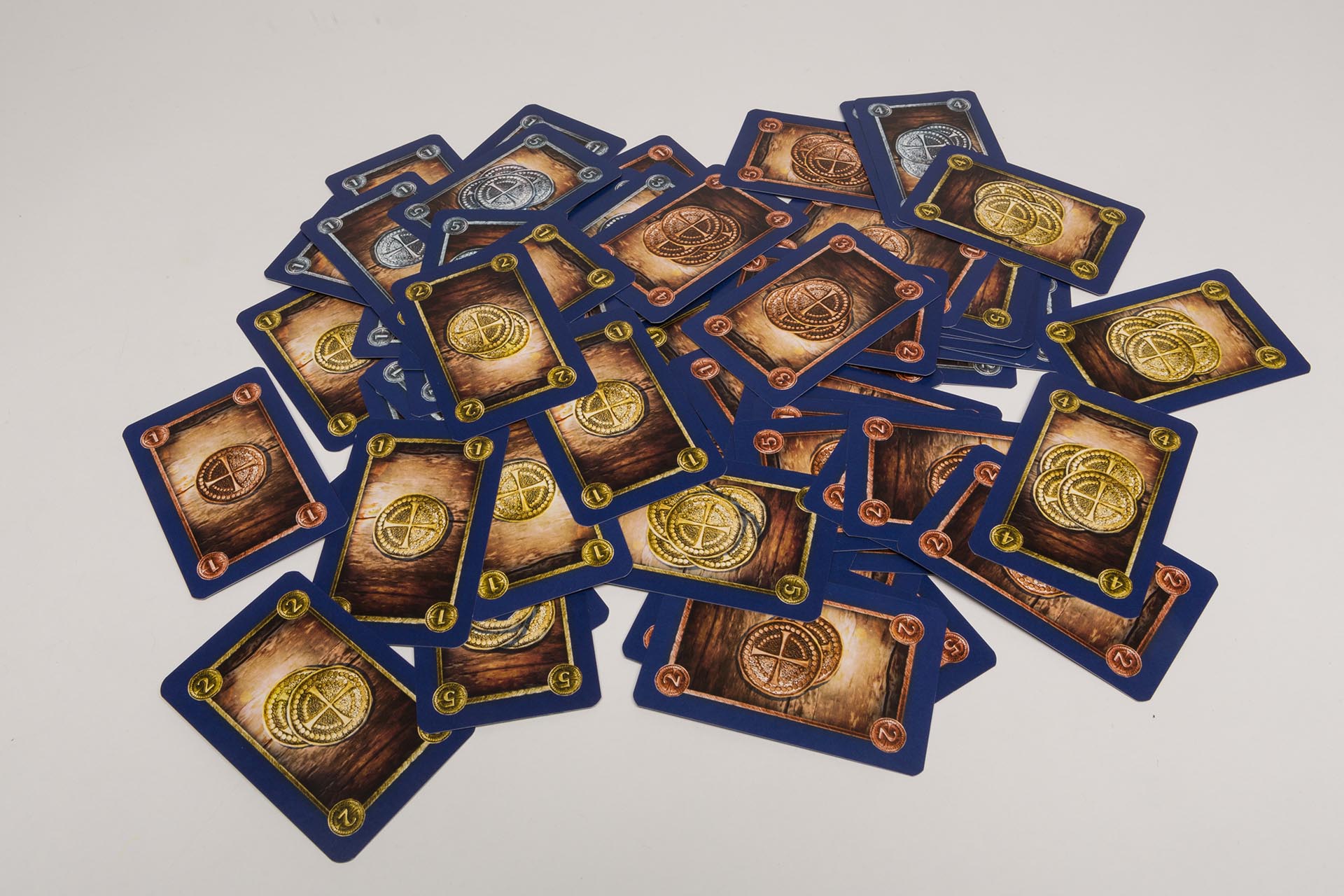 Small cards with coin imprint
