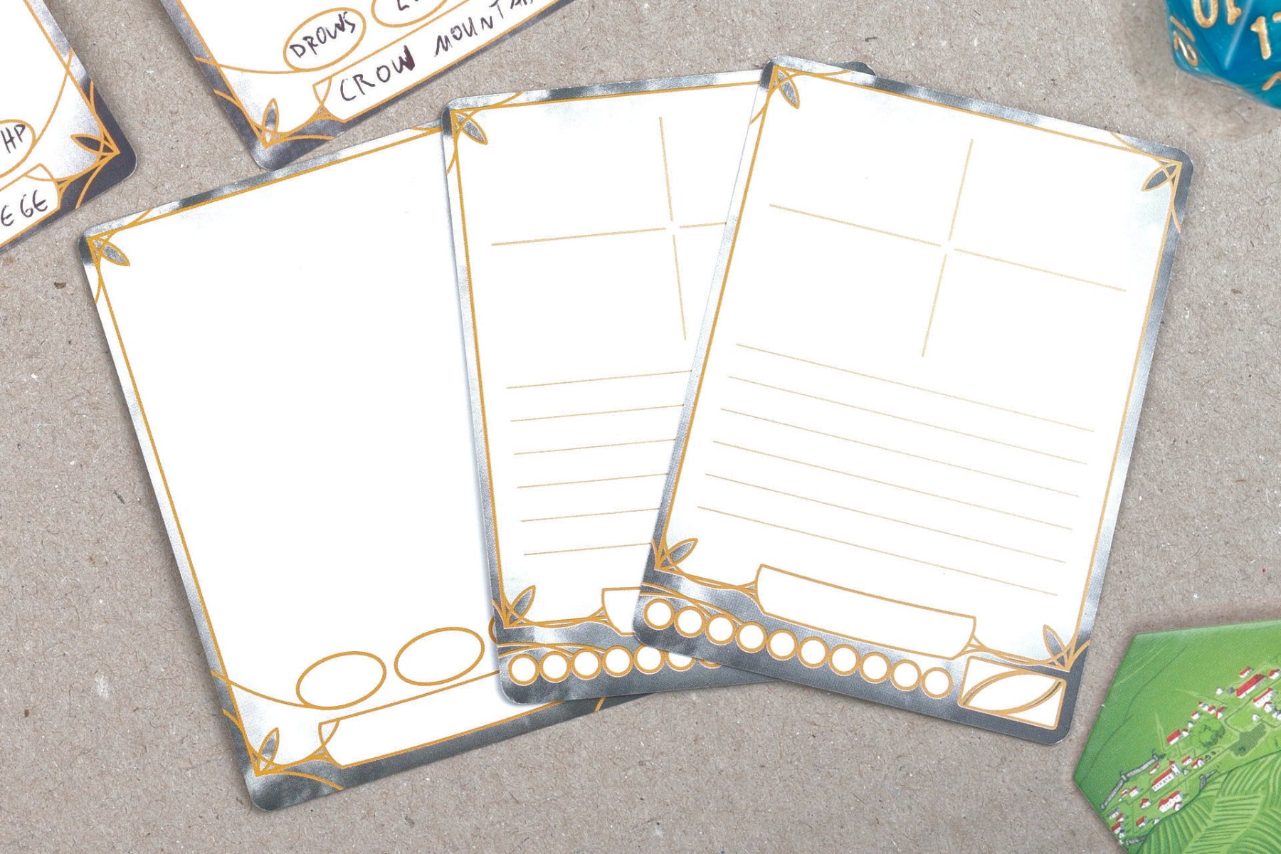 Blank cards for RPG