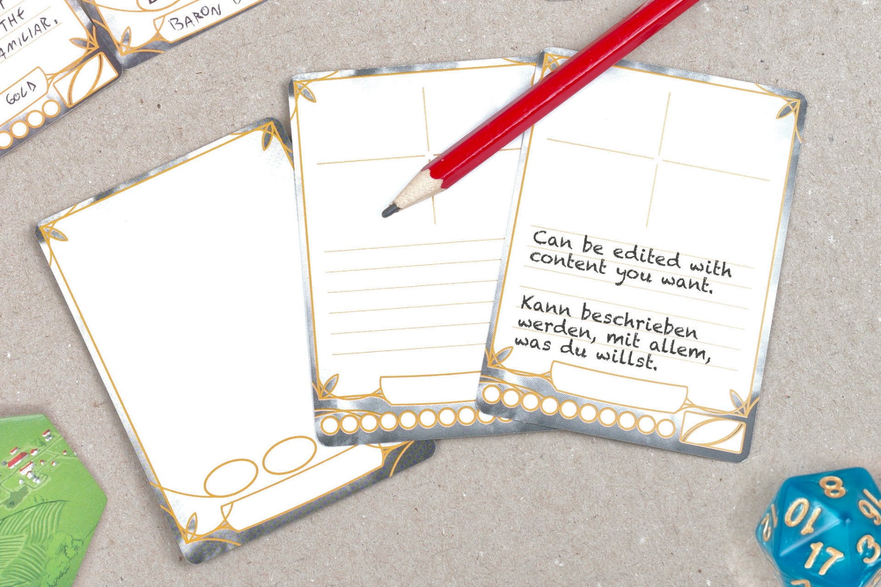 Blank cards for RPG
