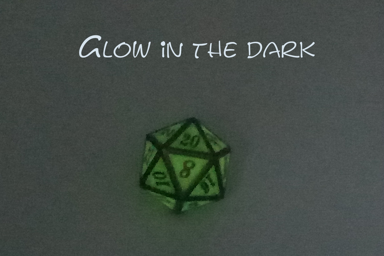 Glow in the Dark Metal Dice Set- green
