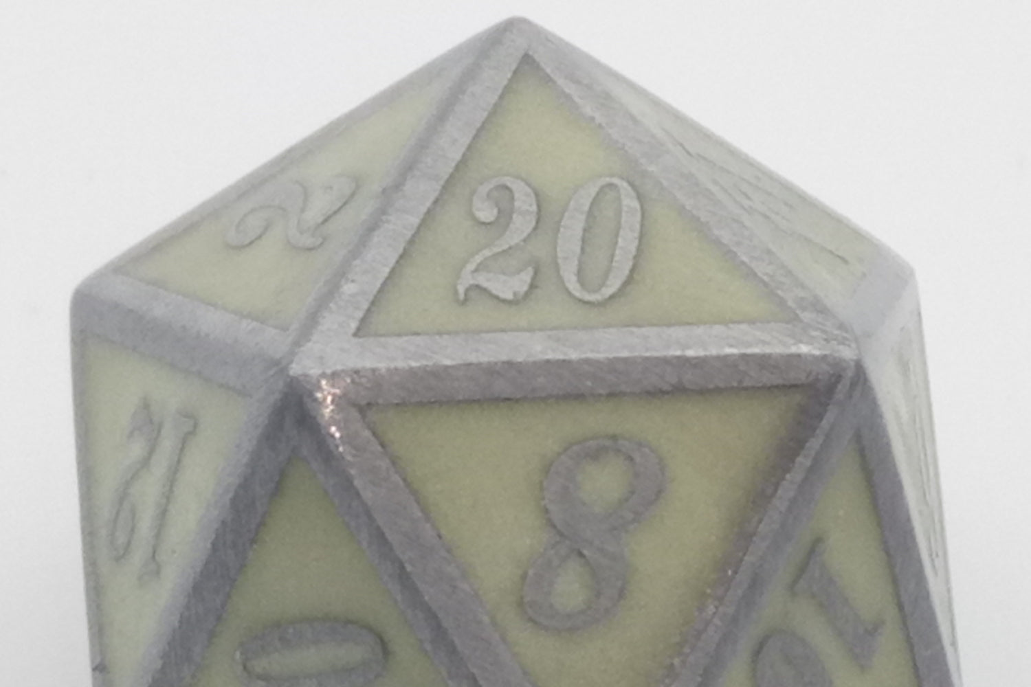 Glow in the Dark Metal Dice Set- green