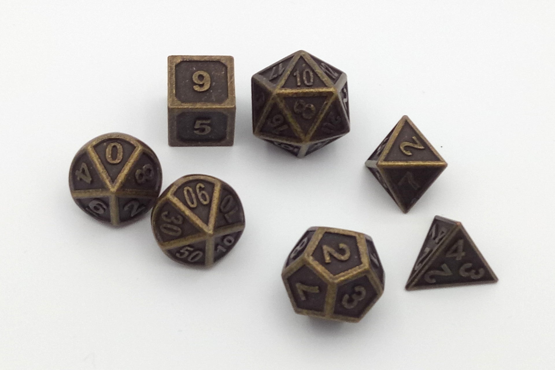 Metal dice set - Antique Gold