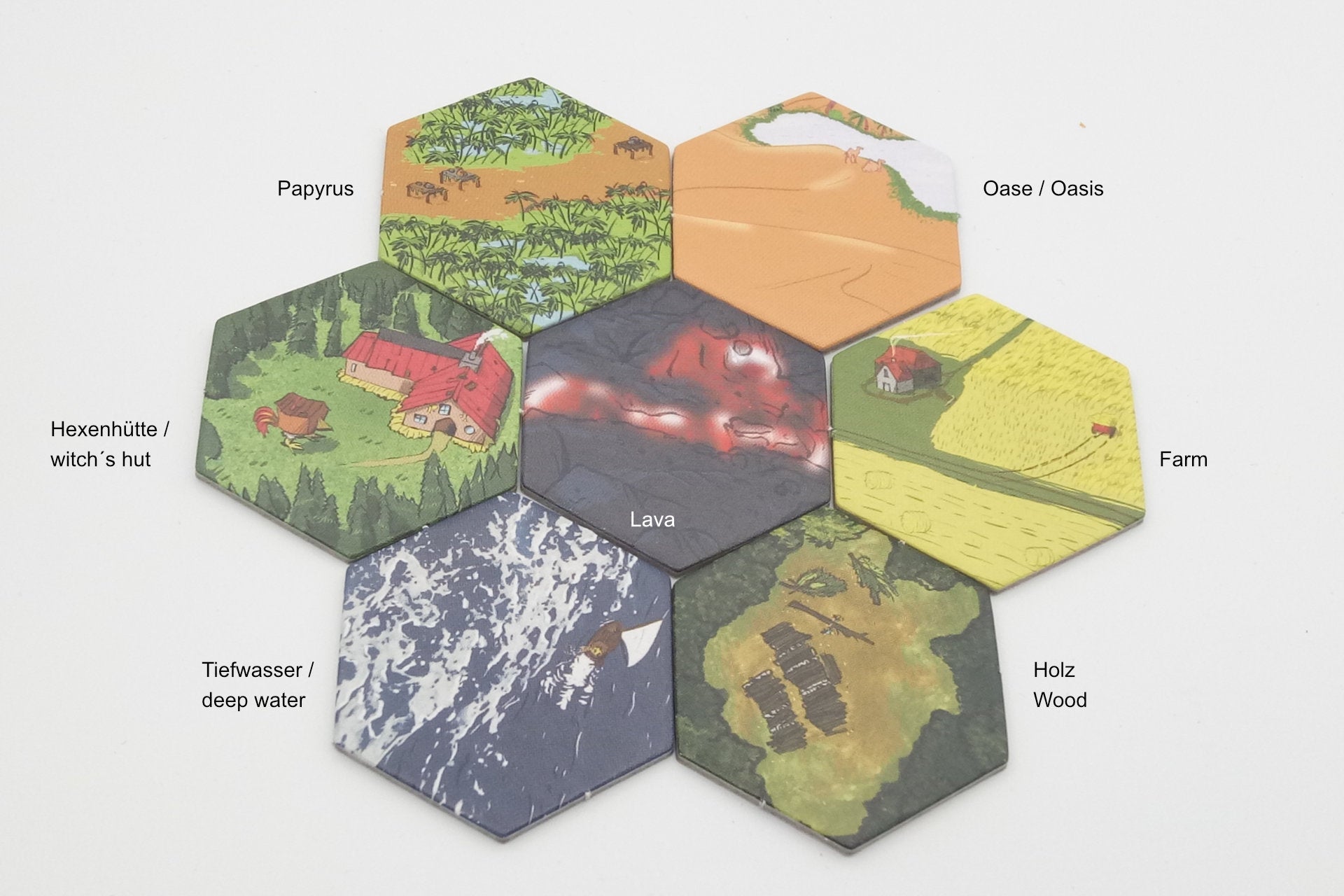 landscape counters hexagonal small