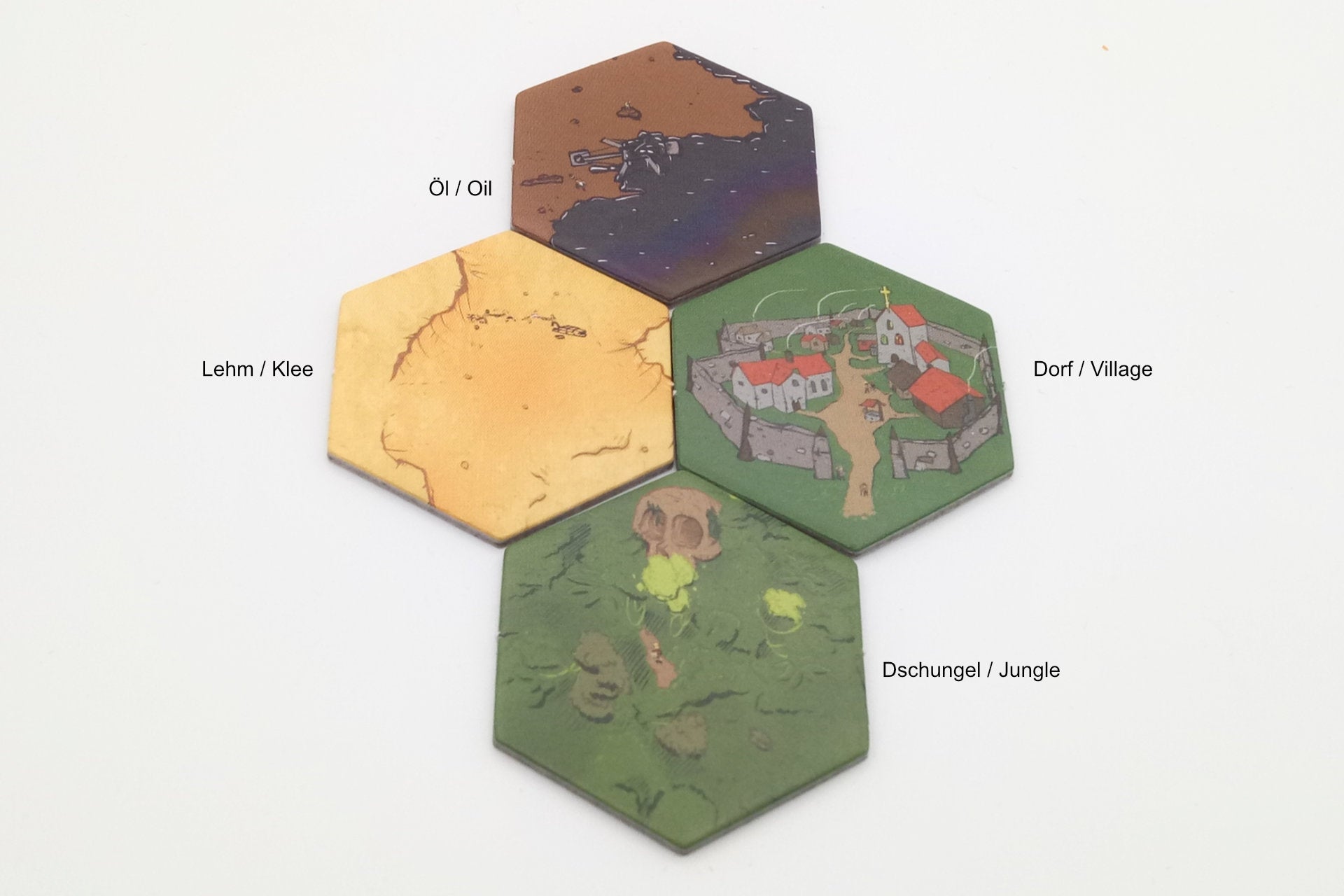landscape counters hexagonal small