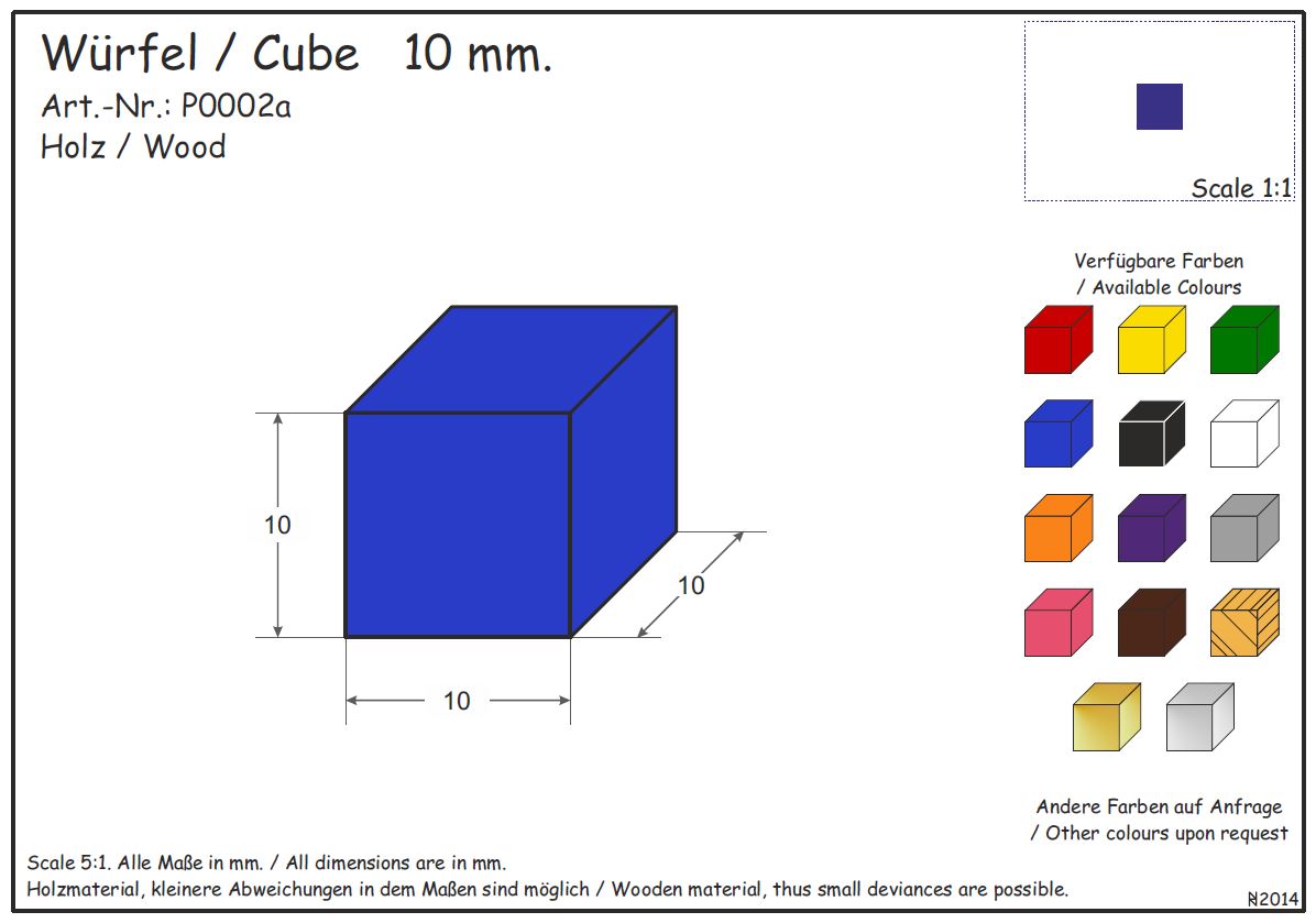 Holzwürfel 10 mm