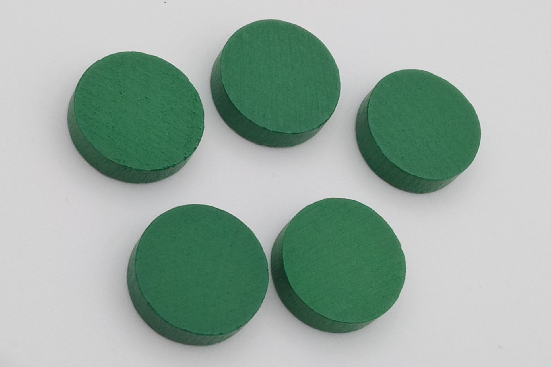 Set Holzscheiben 15 x 4 mm Grün