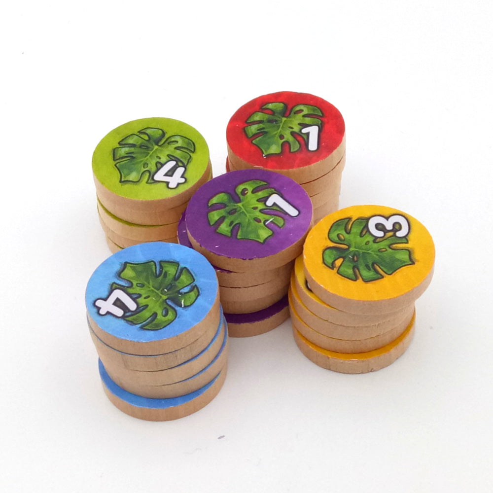 Wooden discs with value 1-5 LEAF
