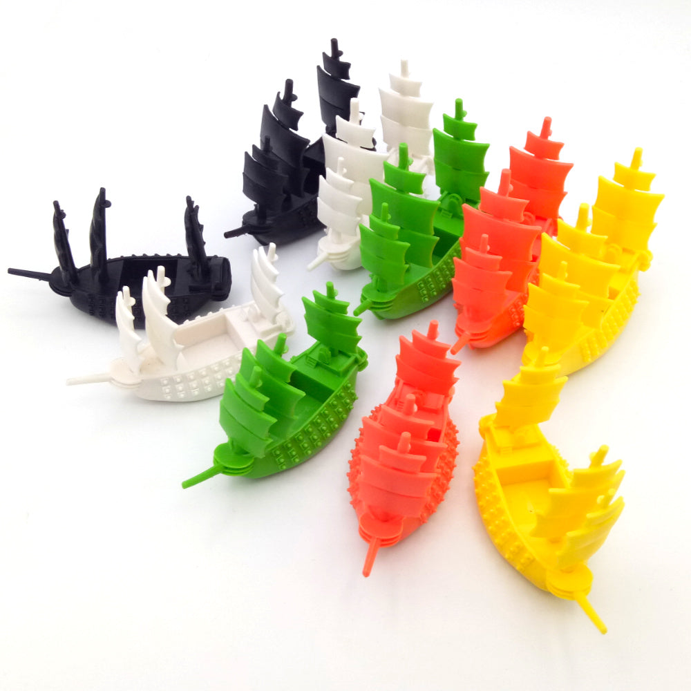 Three-masted ship with loading area