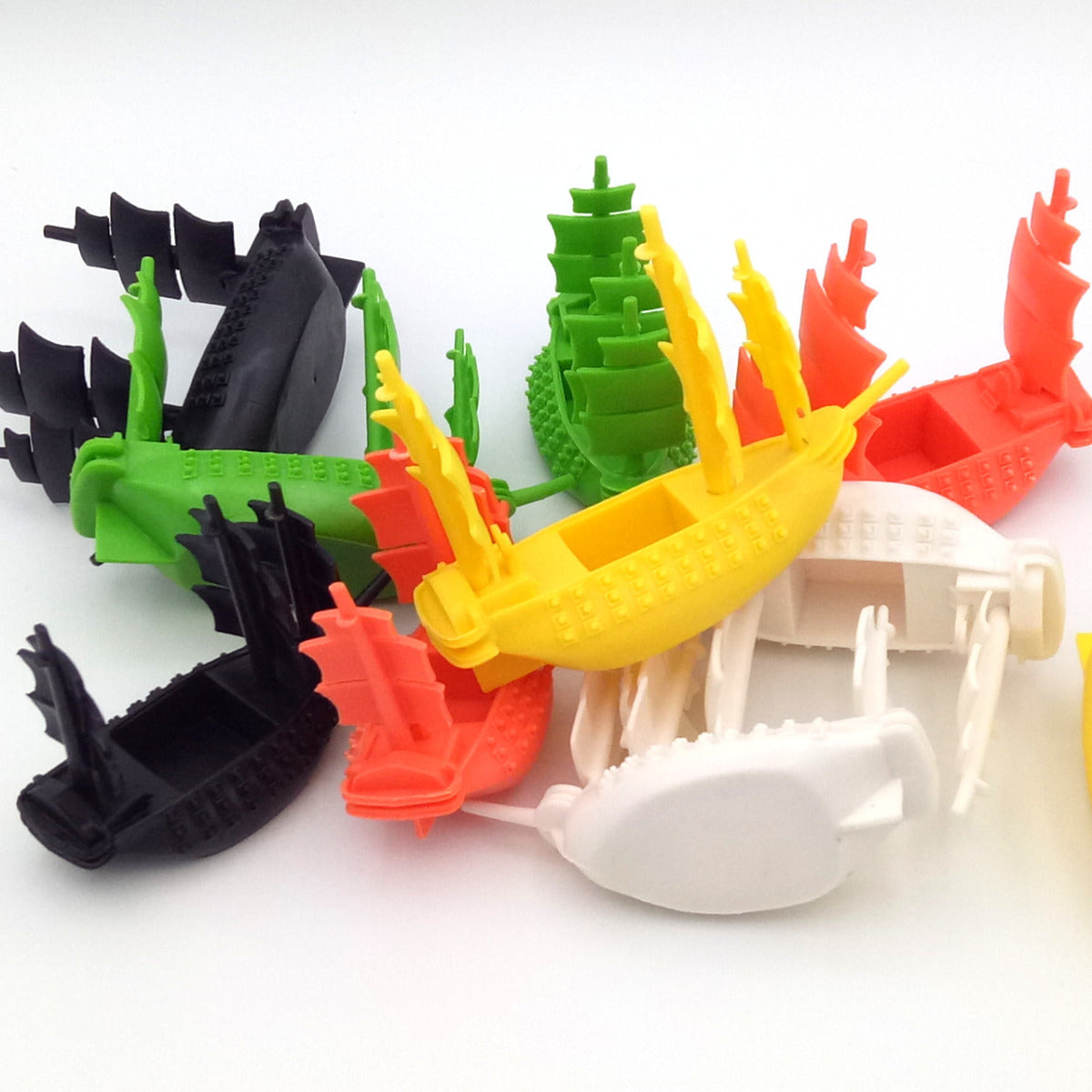 Three-masted ship with loading area