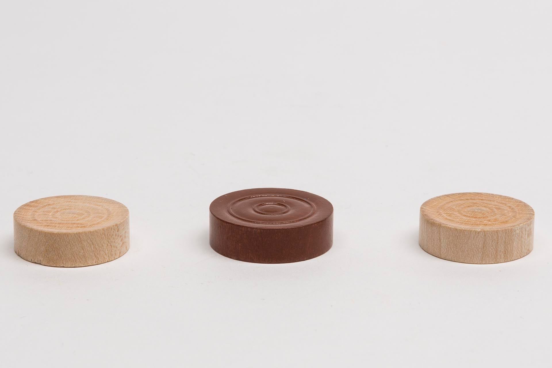 Wooden discs 23 x 7 mm - Backgammon, Checkers with imprint