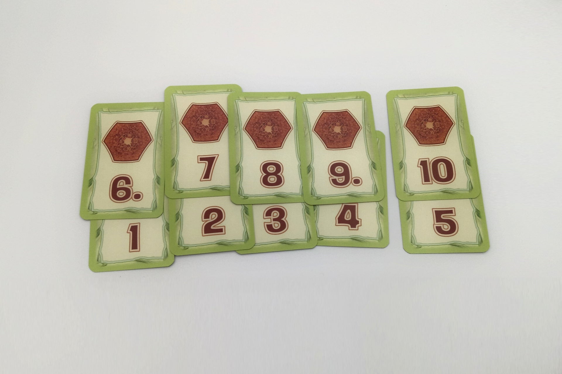 Set Cards 1-10, for game player sequence