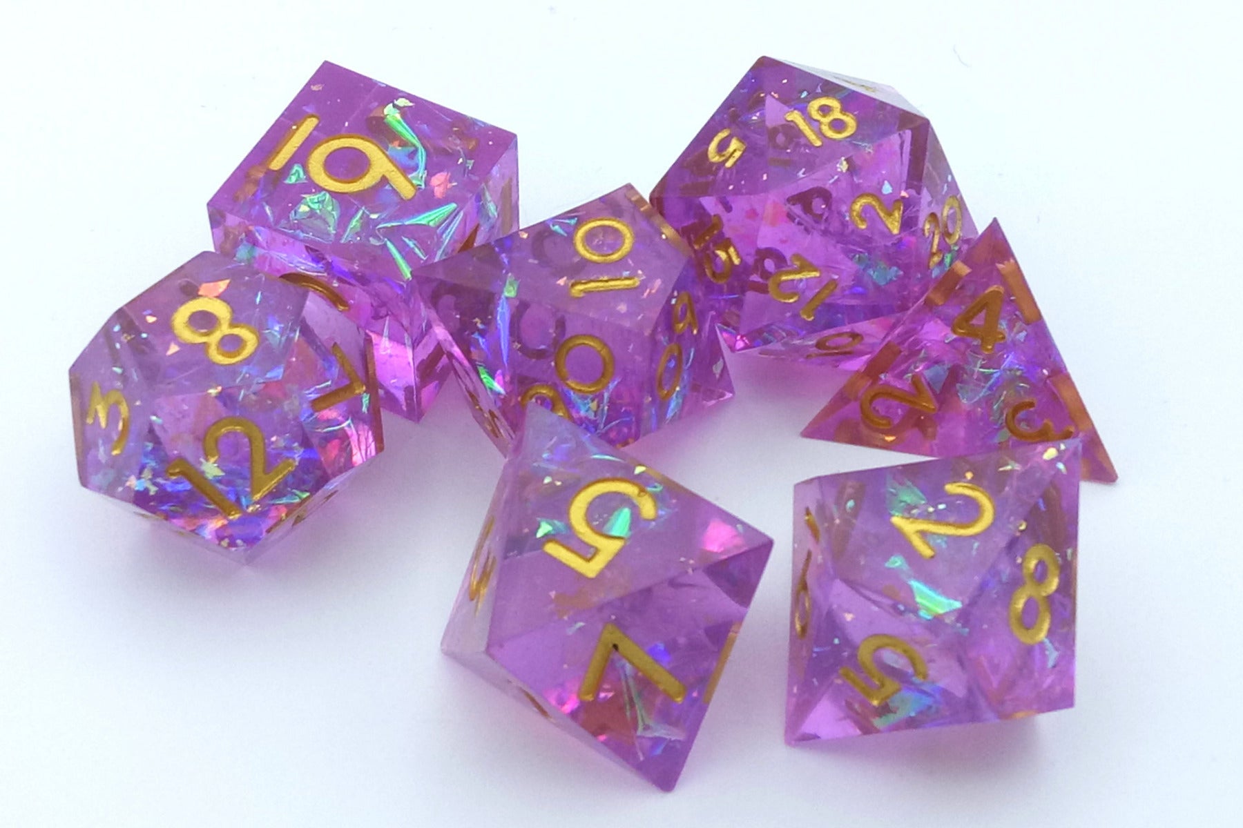 Dice set Sharp Edged Dice-Red transparent