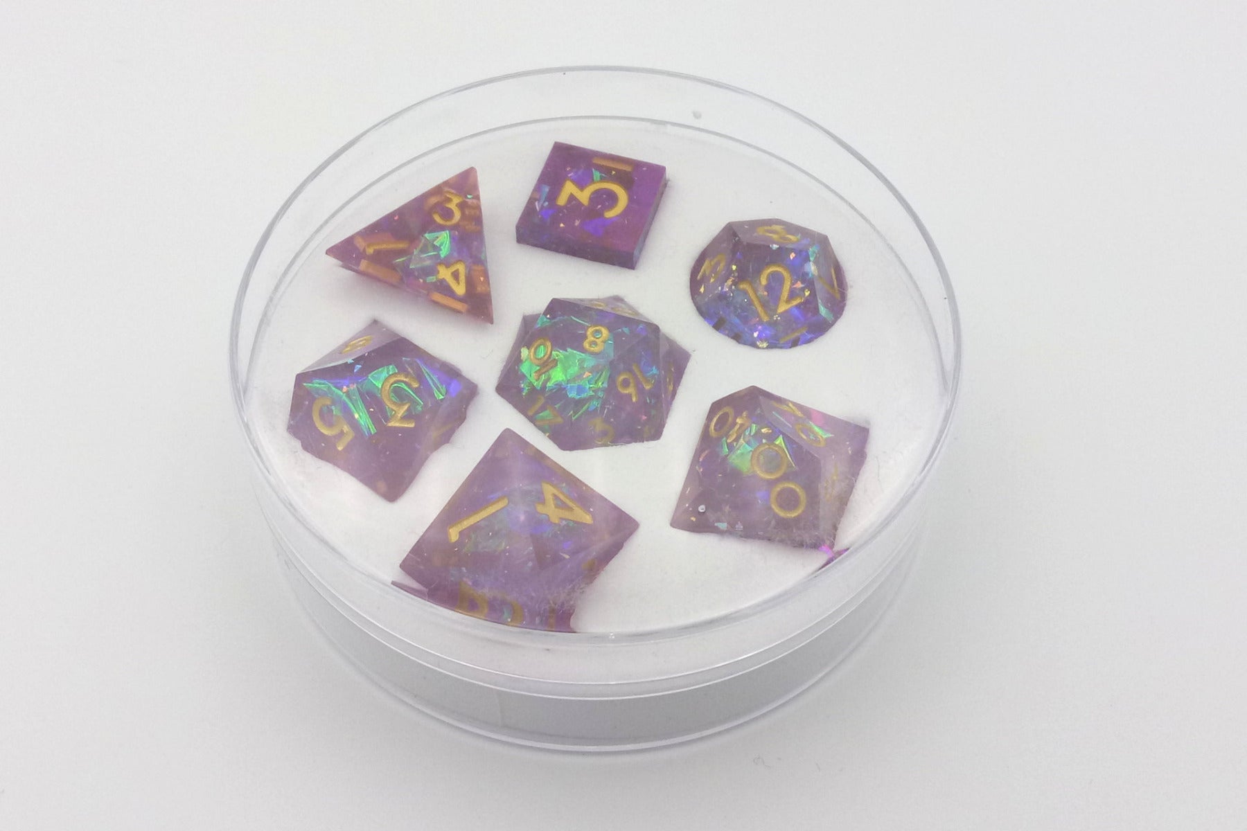 Dice set Sharp Edged Dice-Red transparent