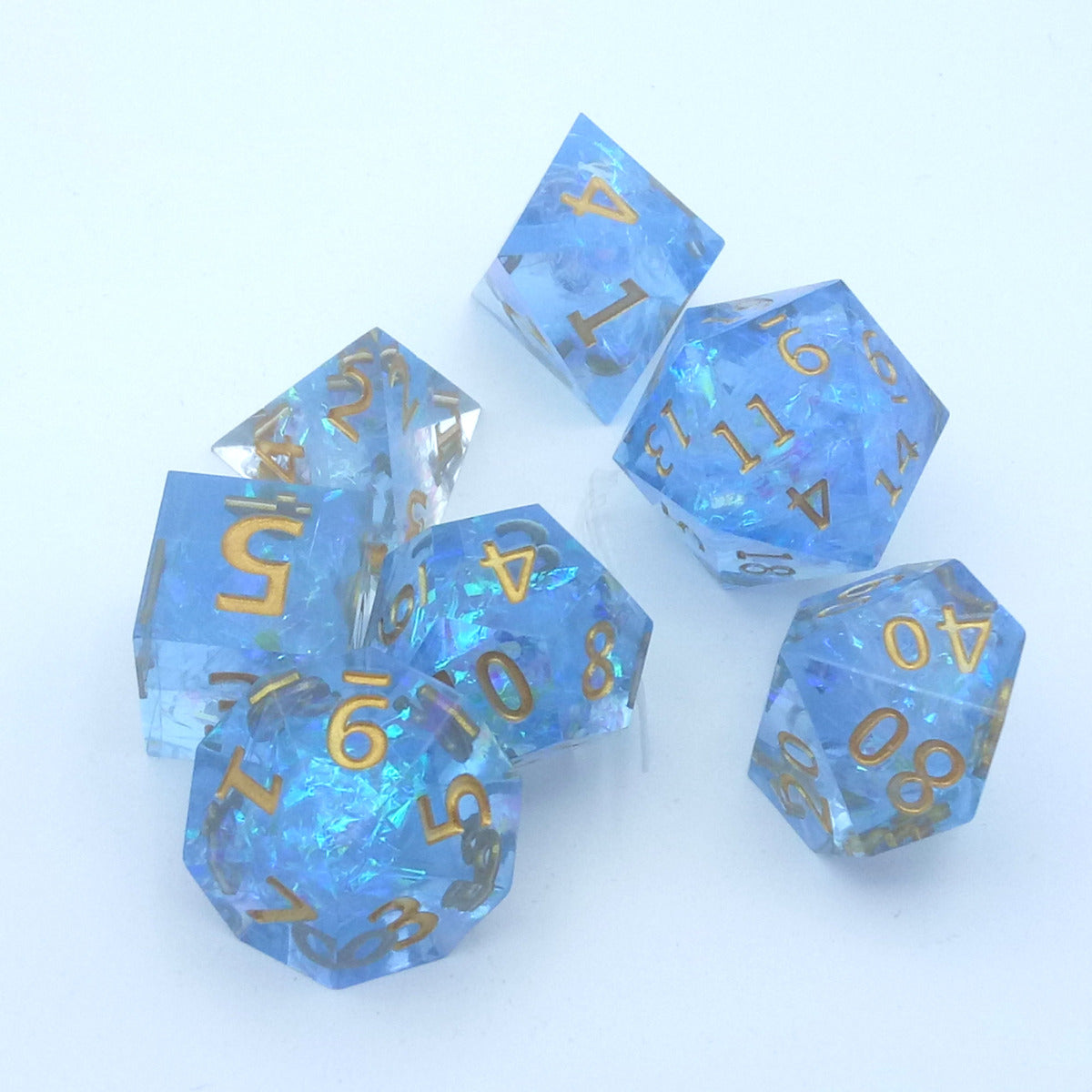 Dice set Sharp Edged Dice-Red transparent