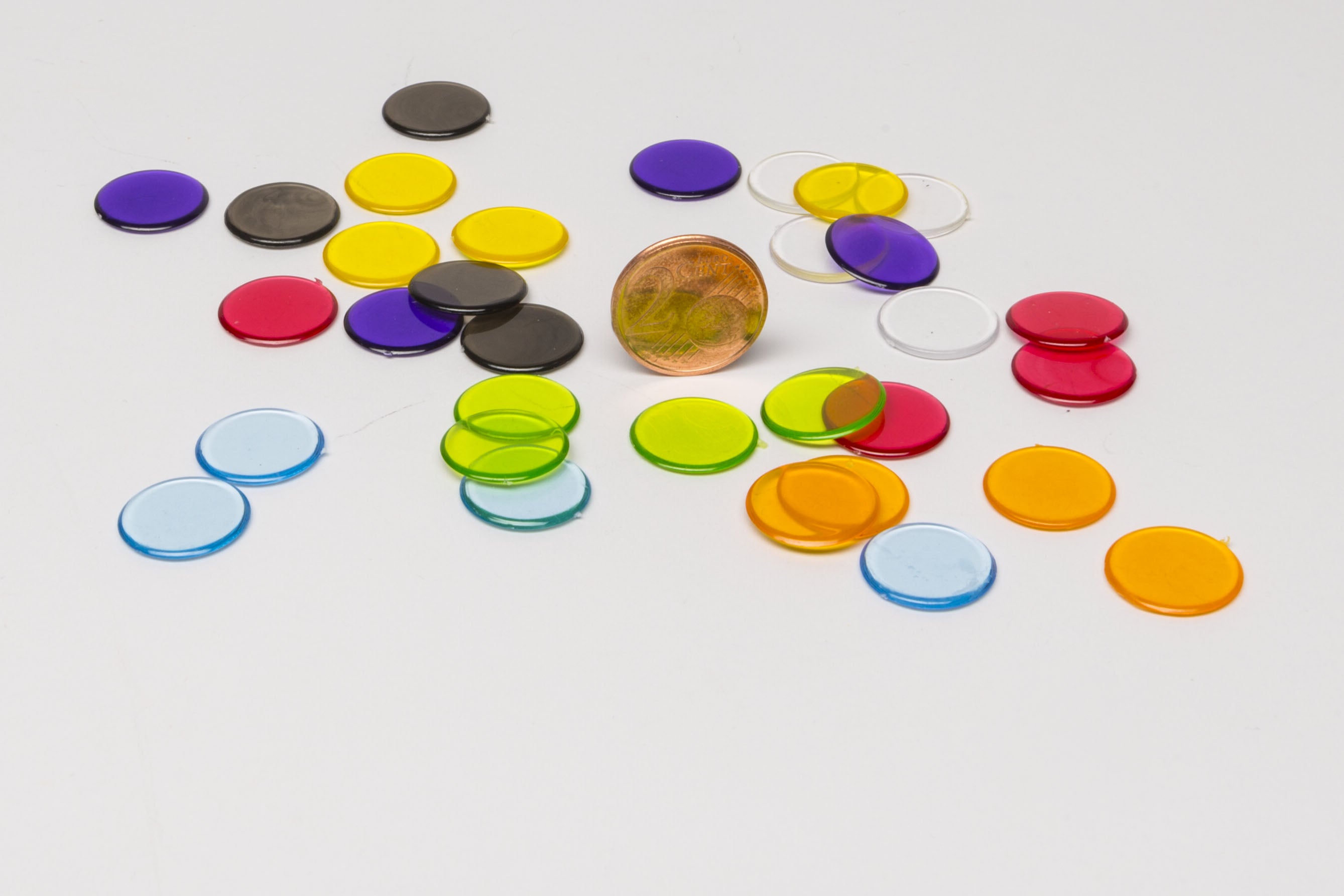 ca. 100 Plastikchips transparent (20 gr.) passend für Micro Macro