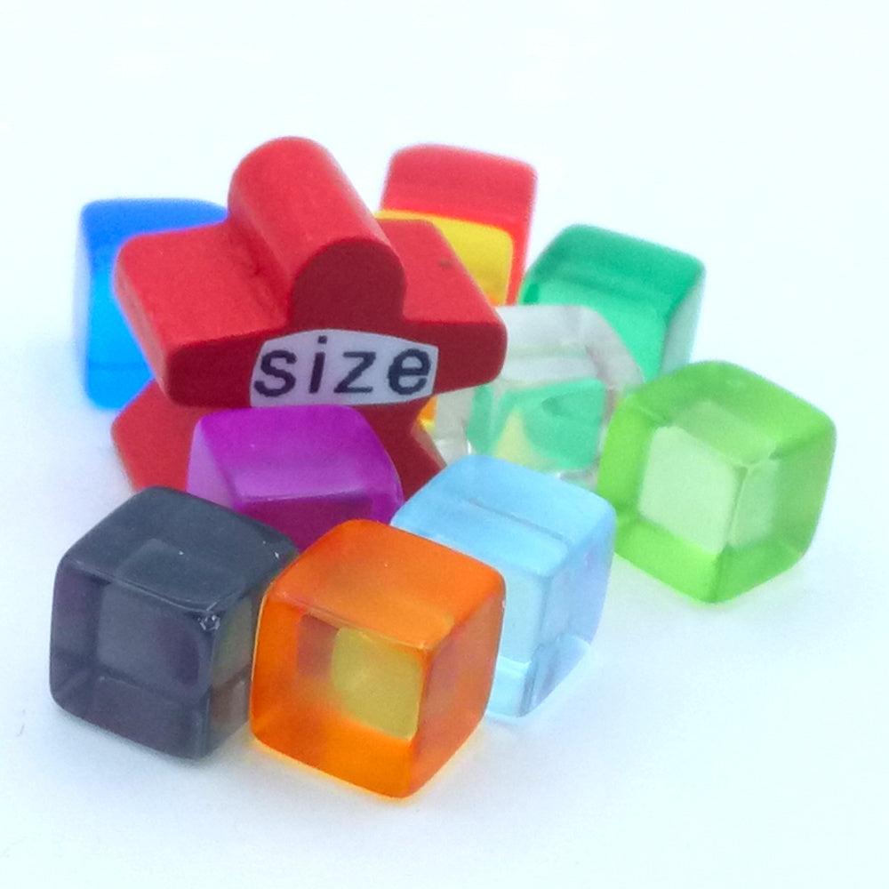 Transparent plastic dice 8mm