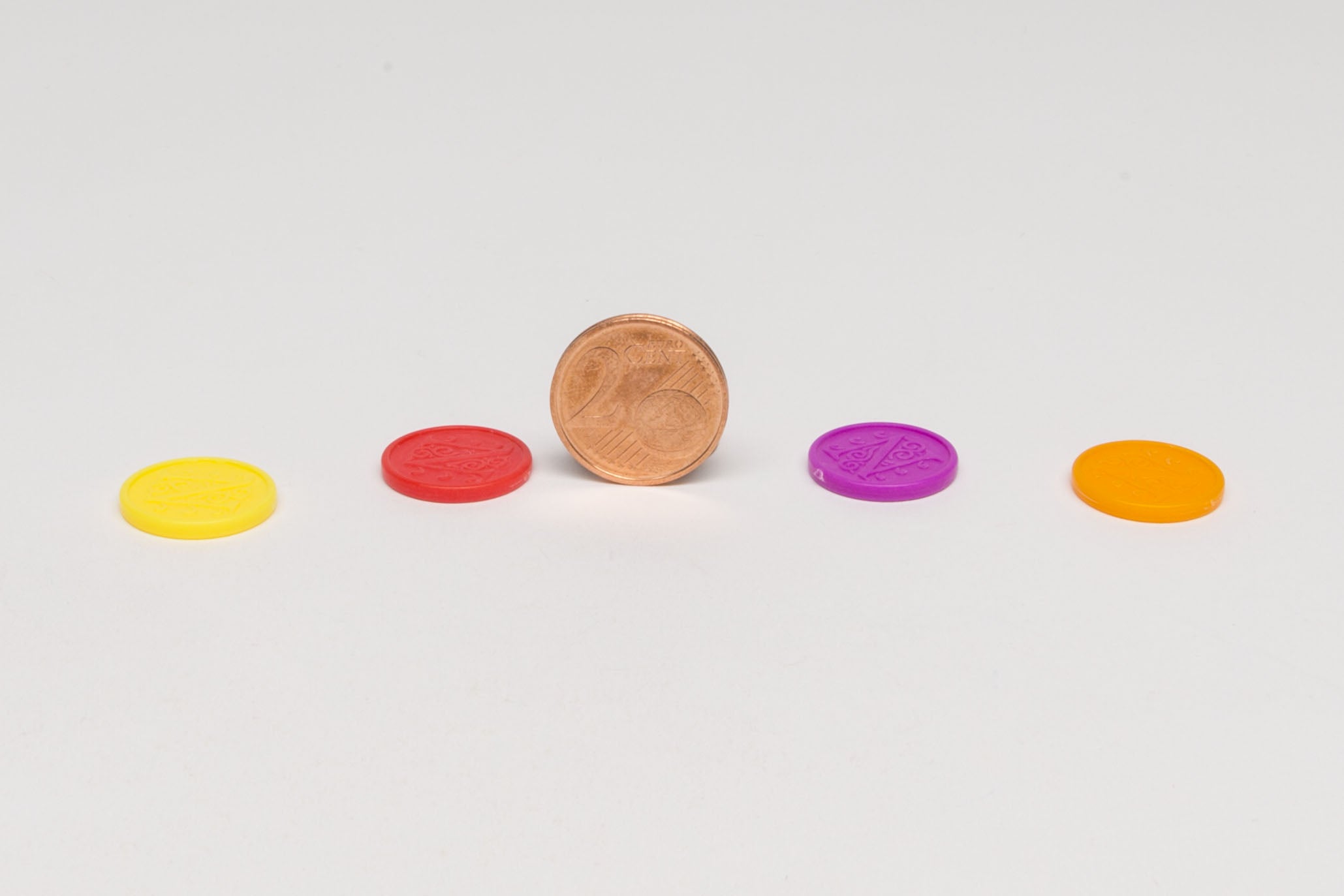 Set of plastic coins in 4 colors from Nautilus