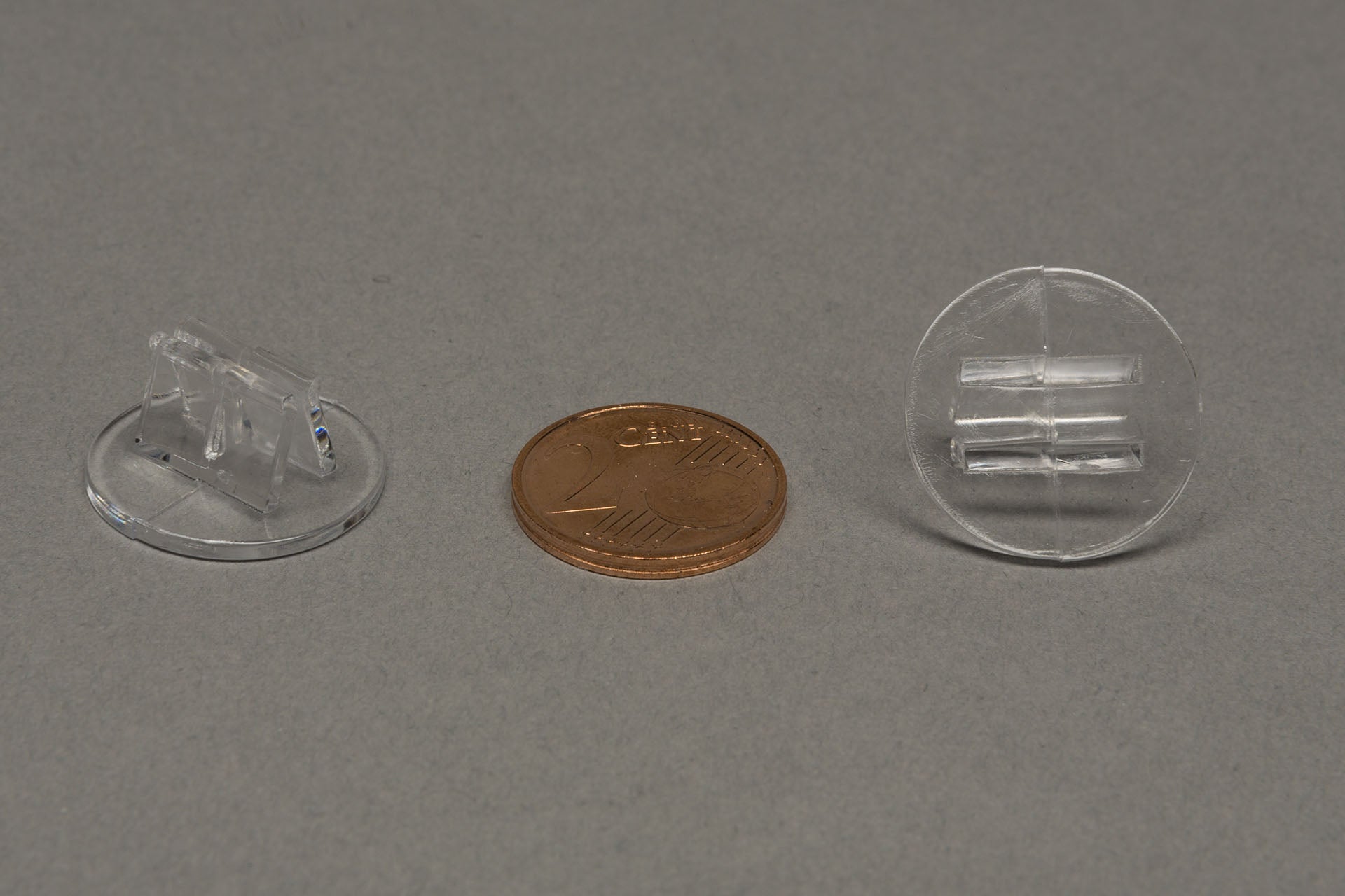 Plastic bases, card stands (transparent) - Set with 4 pcs