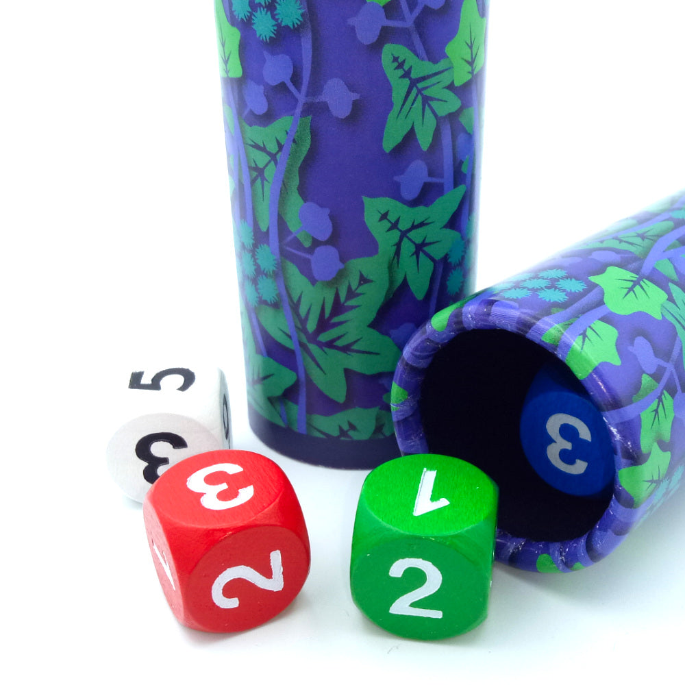 Cardboard dice cup with design