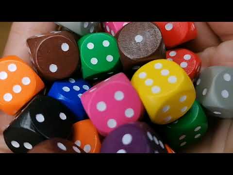 Wooden standard dice - white dots