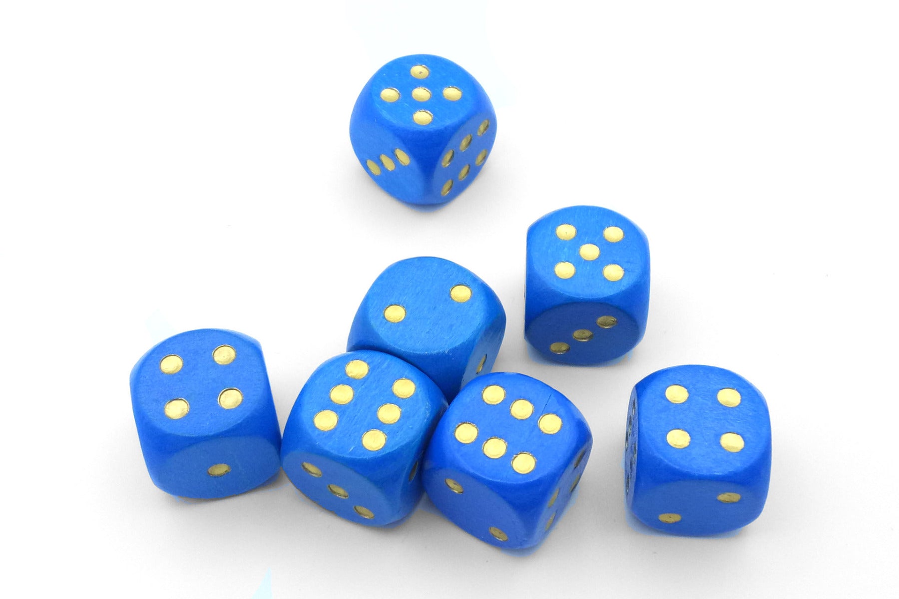 Dice 18 mm with dots-black-yellow