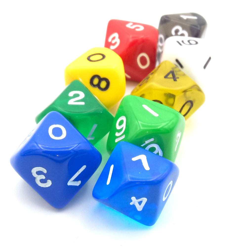 10-sided dice-white