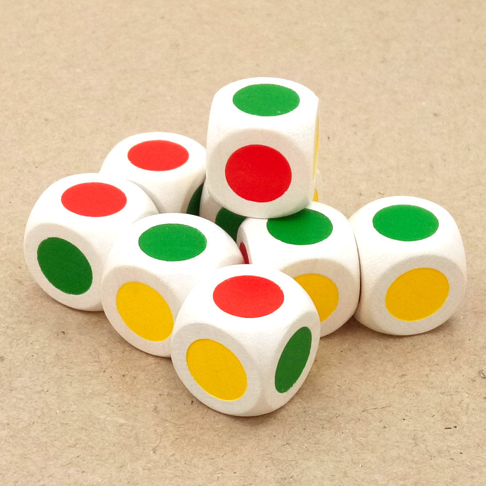 Color dice red green yellow