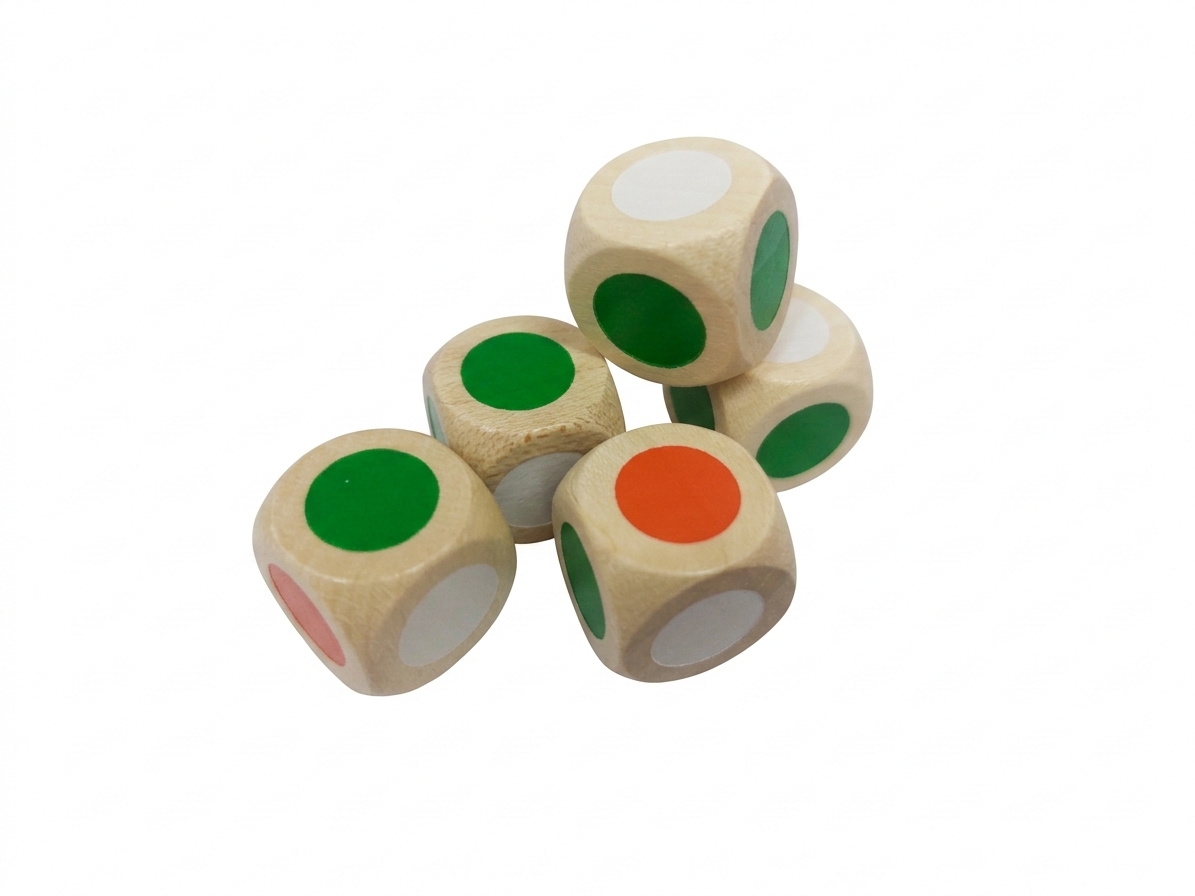 Color dice red white green