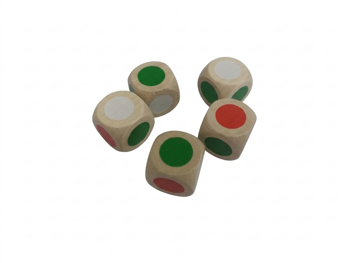 Color dice red white green