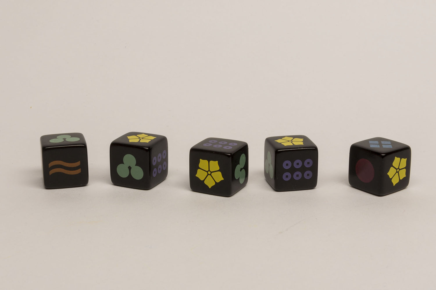 Color dice with symbols