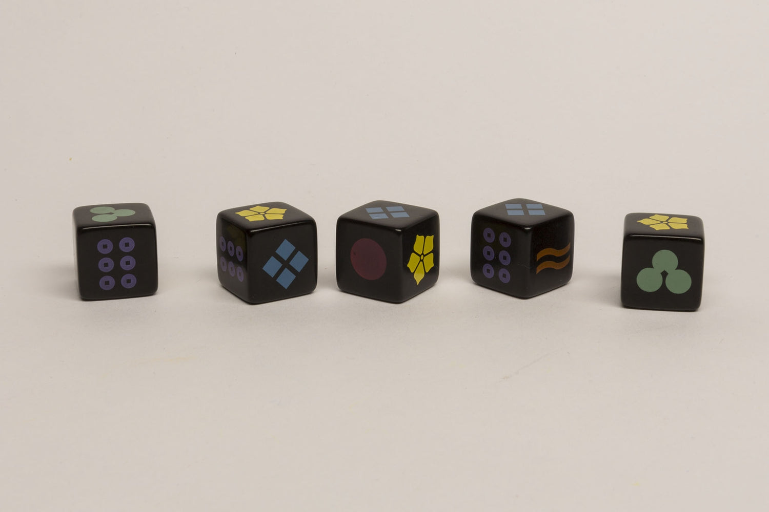 Color dice with symbols