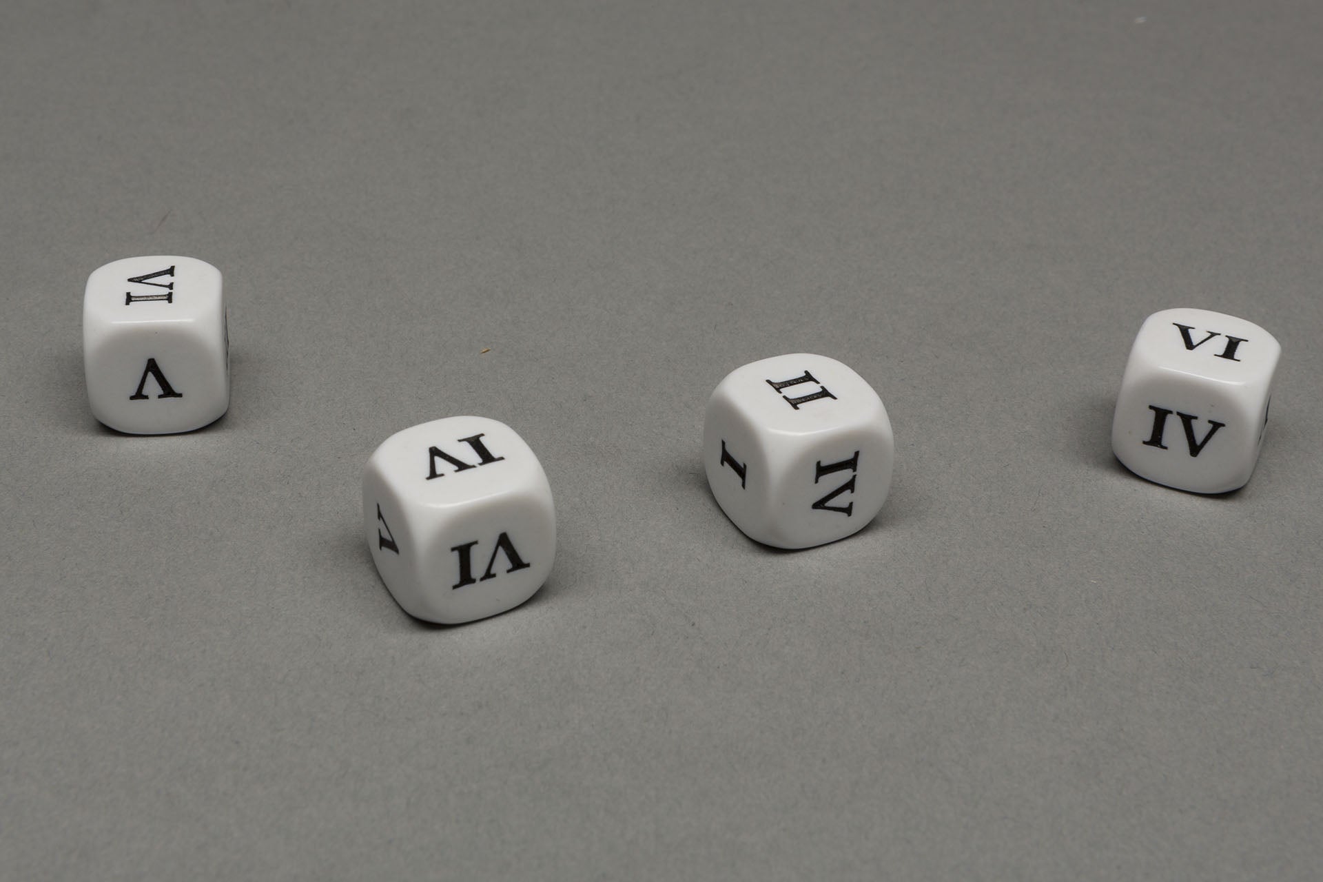 Dice with Roman numbers