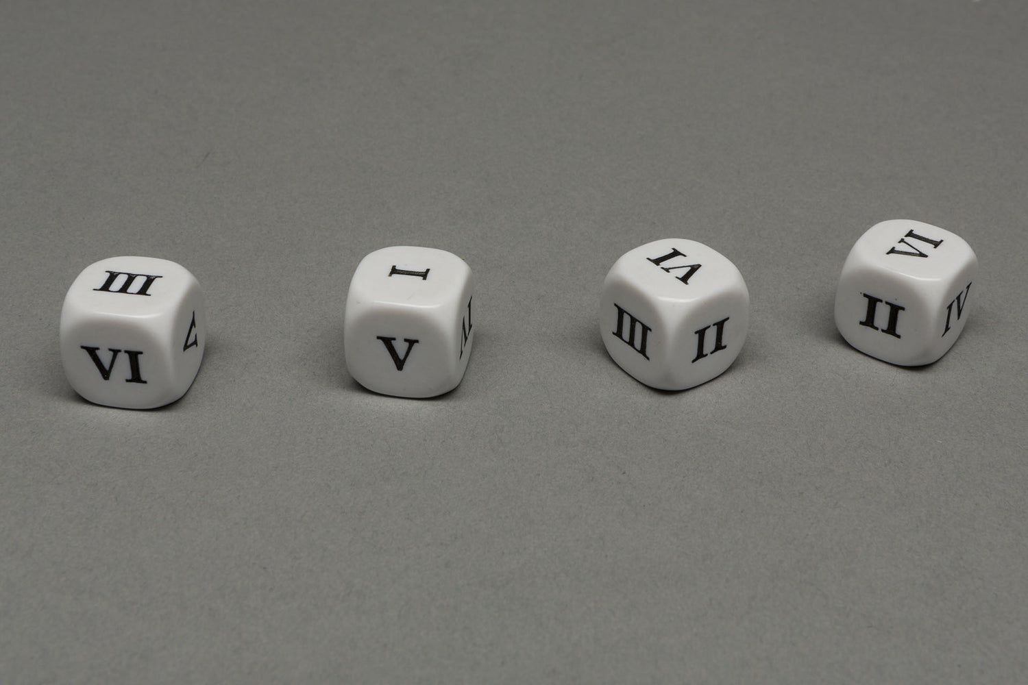 Dice with Roman numbers