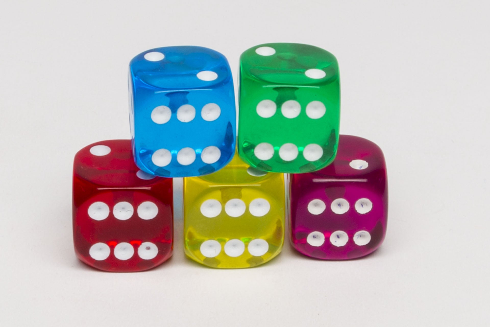 6-sided dice transparent small